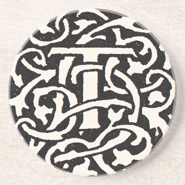 Posavasos Letra Art Nouveau Monograma Antiguo (Frente)