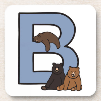 Posavasos Letra B con oso