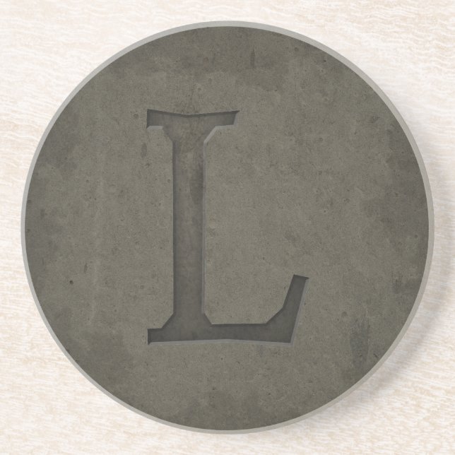 Posavasos Letra concreta L del monograma (Frente)
