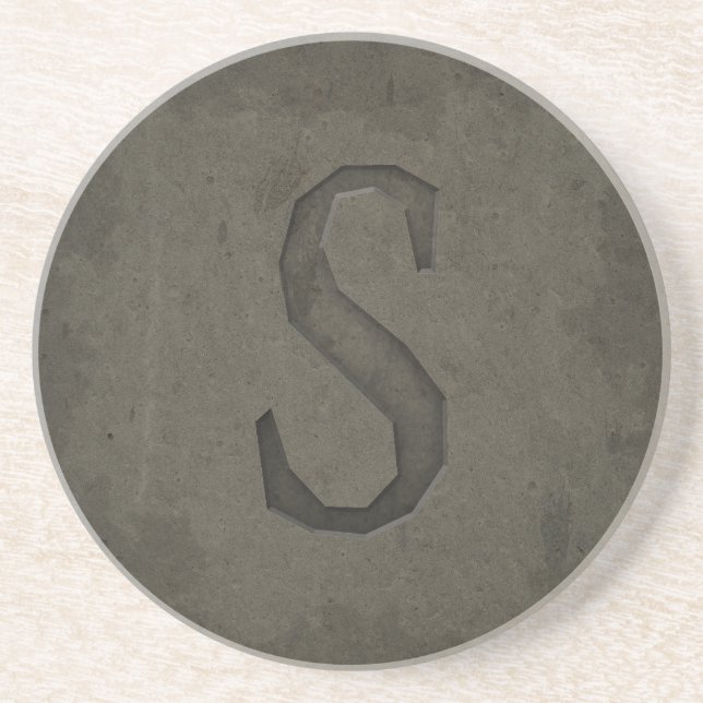 Posavasos Letra concreta S del monograma (Frente)