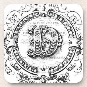 Posavasos letra D de monograma vintage moderna