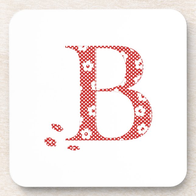 Posavasos Letra del patrón de flor B (rojo) (Frente)