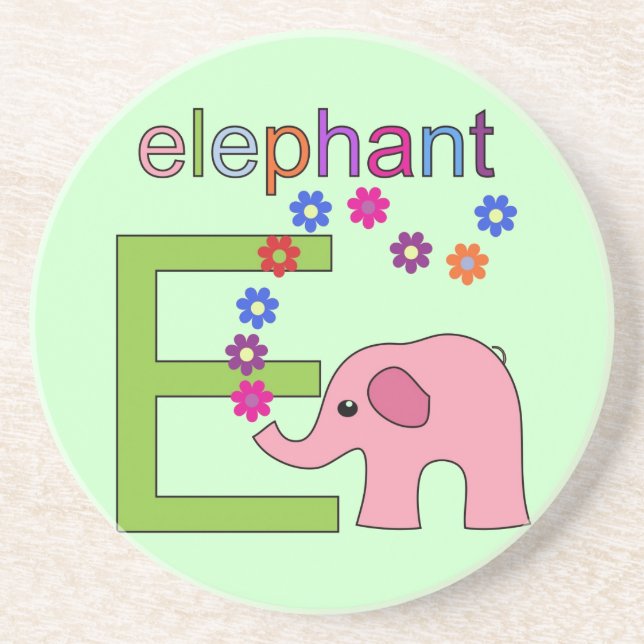 Posavasos Letra elefante e (Frente)