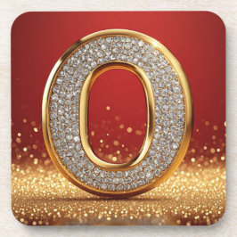 Posavasos Letra O Inicial Monograma Dorado Personalizado con