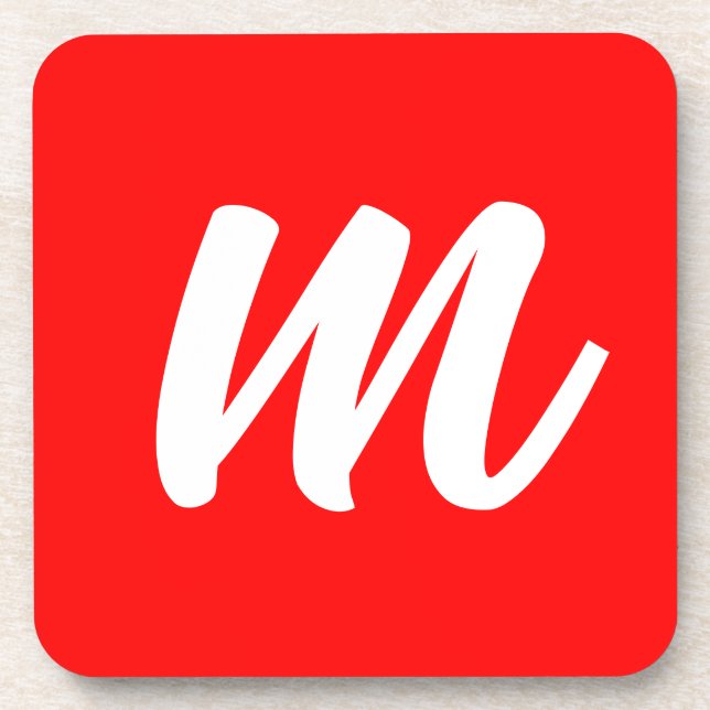 Posavasos Letra roja blanca caligráfica monográfica carta in