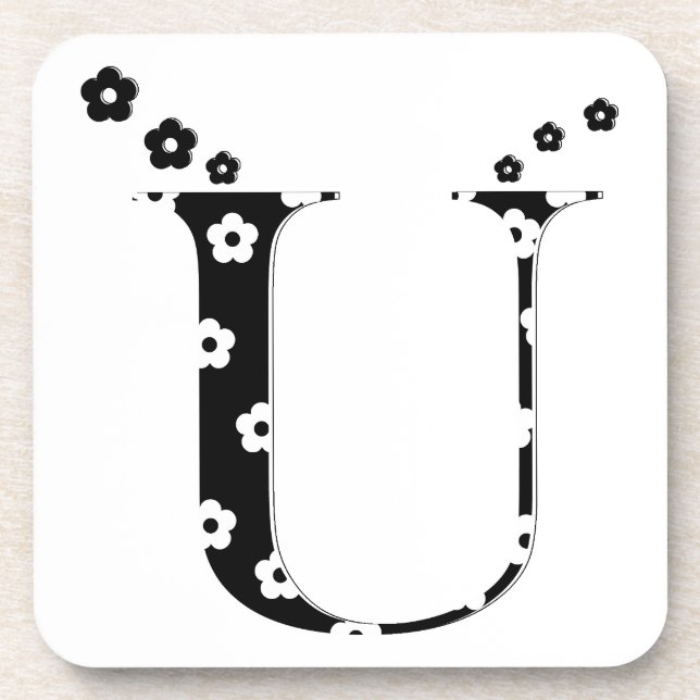Posavasos Letra U del patrón de flor (Frente)
