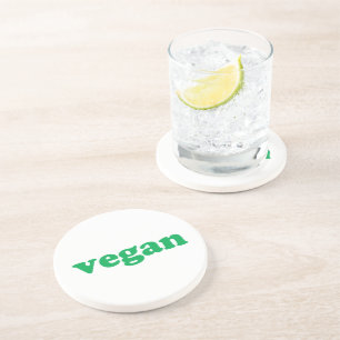 Posavasos letras verdes "veganas", blancas