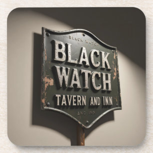 Posavasos Letrero Distorsionado Black Watch Inn