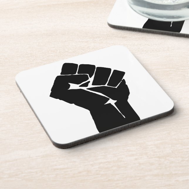 Posavasos Levantan puño negro - Protesta de resistencia (Lado Izquierdo)
