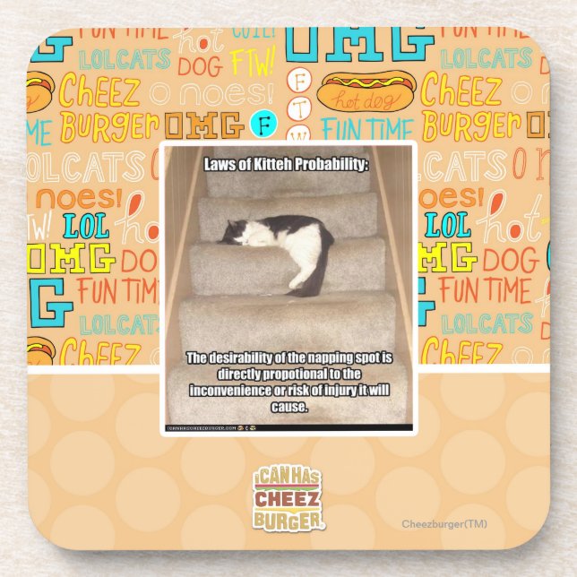 Posavasos Leyes de la probabilidad de Kitteh (Frente)