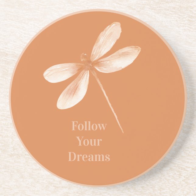 Posavasos Libélula de Sueños de Melocotón (Frente)