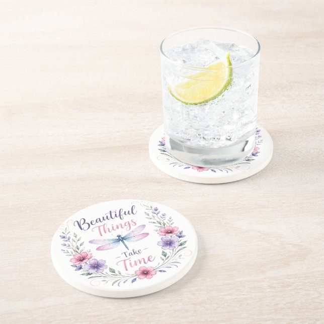 Posavasos Libélula Inspiradora/Cosas Hermosas (Lado)