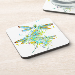Posavasos Libélula teal salpicada