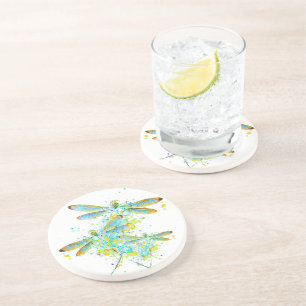 Posavasos Libélula teal salpicadura