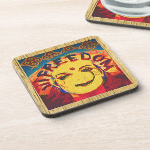 Posavasos Libertad Cara sonriente amarilla