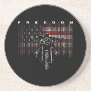 Posavasos Libertad para motocicletas con bandera estadounide