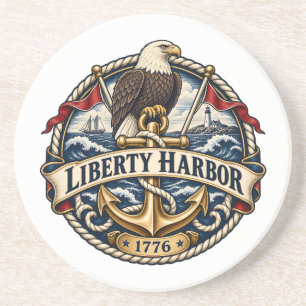 Posavasos Liberty Harbor Eagle Ancla Redonda Arenosa