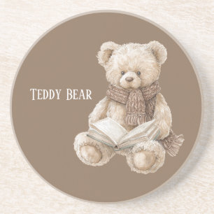 Posavasos Libro de oso de peluche marrón crema