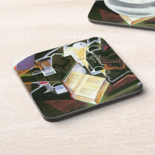 Posavasos Libro, pipa y gafas, Juan Gris, Cubismo vintage