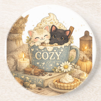 Posavasos libro, una taza, Gatos de taza de té, Vibraciones