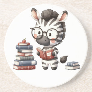 Posavasos Libros de lectura de cebra.