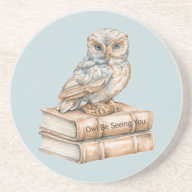 Posavasos Libros del Búho Azul que te Verá (Frente)
