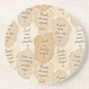Posavasos Libros mágicos de crema inspiradores