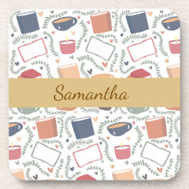 Posavasos Libros, Velas Y Té