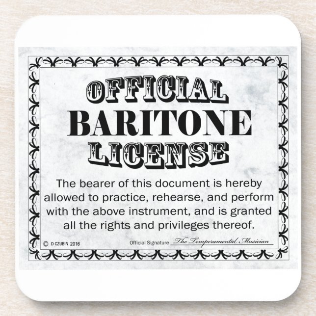 Posavasos Licencia Baritone (Frente)