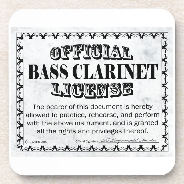 Posavasos Licencia Bass Clarinet (Frente)