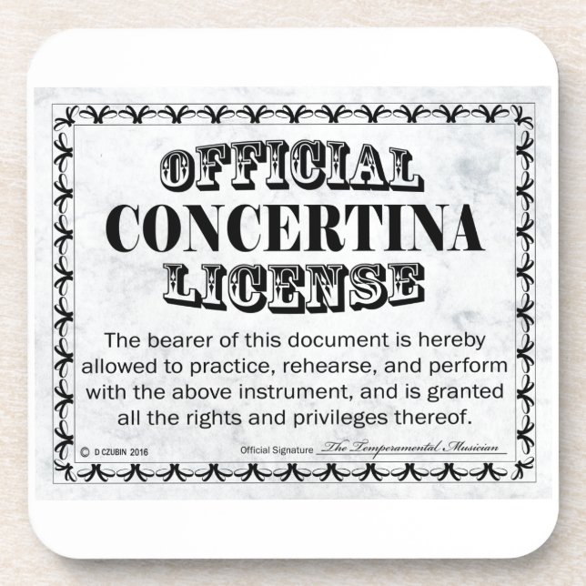Posavasos Licencia Concertina (Frente)