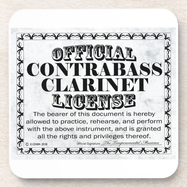 Posavasos Licencia Contrabass Clarinet (Frente)