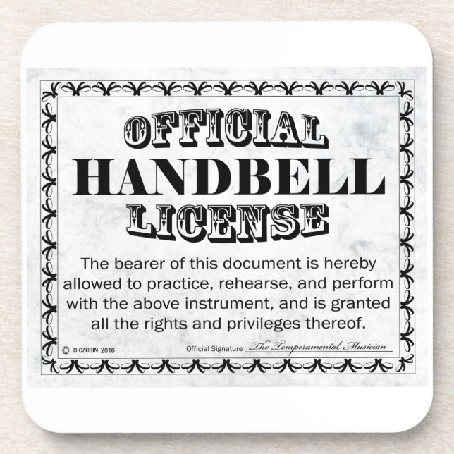 Posavasos Licencia de Handbell (Frente)
