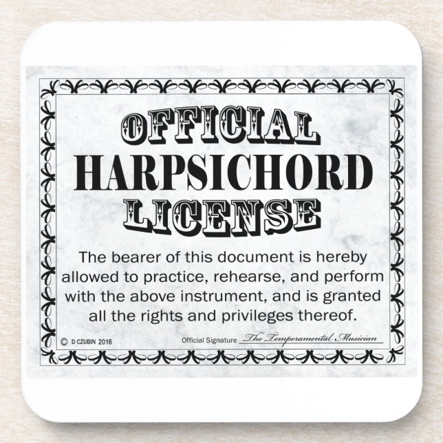 Posavasos Licencia de Harpsichord (Frente)