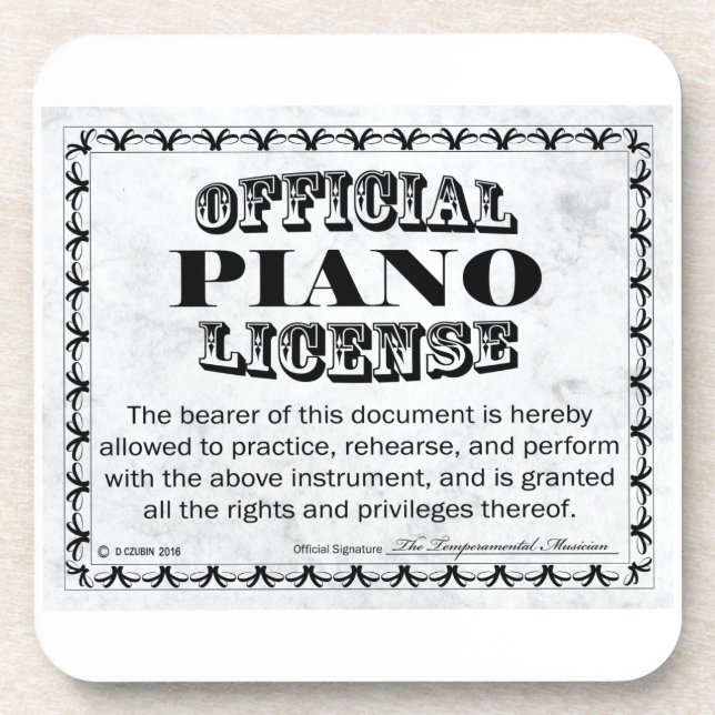 Posavasos Licencia de piano (Frente)