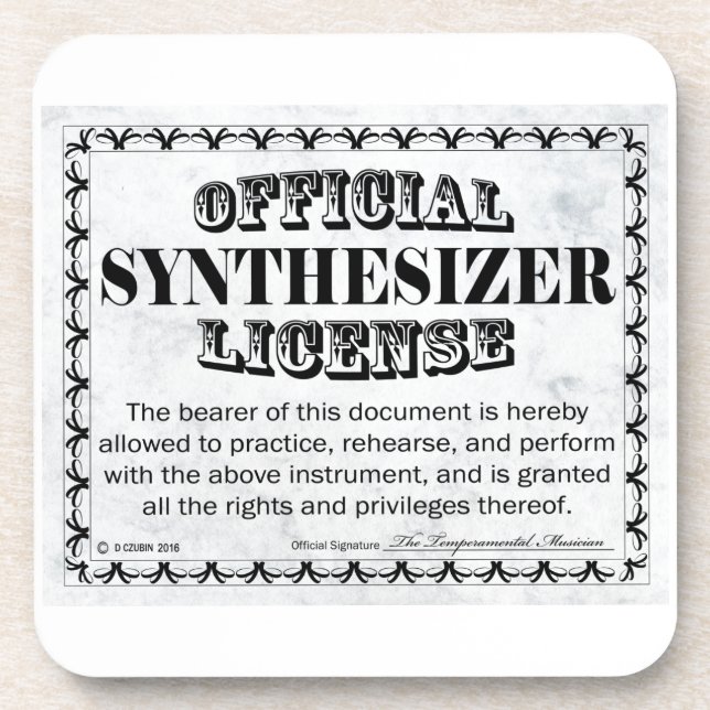 Posavasos Licencia de sintetizador (Frente)