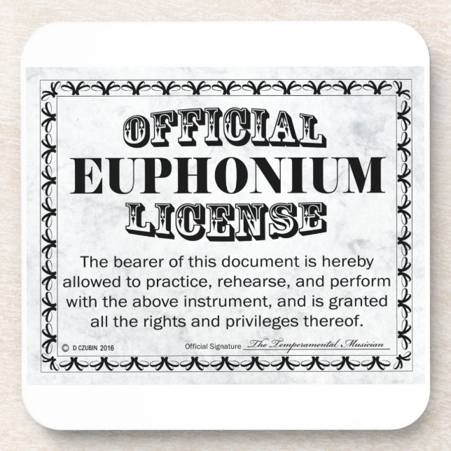 Posavasos Licencia Euphonium (Frente)