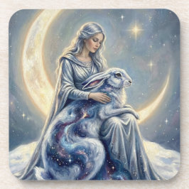 Posavasos Liebre Luna Diosa Galaxia Celestial Arte Fantástic
