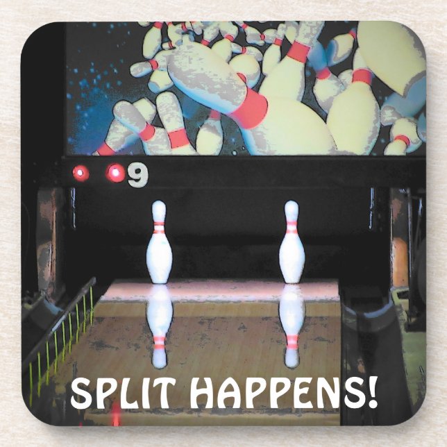 Posavasos Liga de bolos Split Happens (Frente)