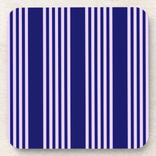 Posavasos Lilac púrpura y azul marino cinco rayas patrón