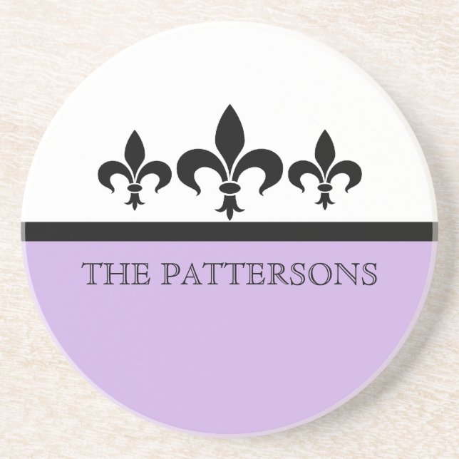 Posavasos Lilac Swanky Fleur De Lis Coaster (Frente)