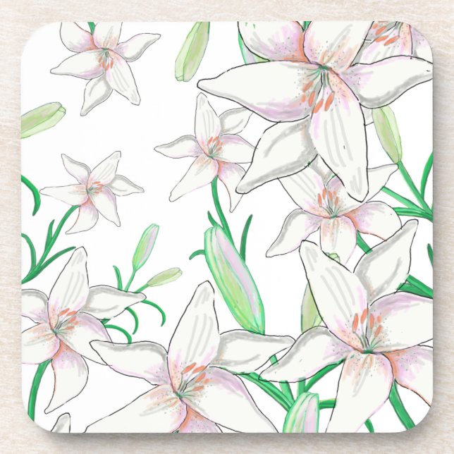 Posavasos Lilies blancos (Frente)