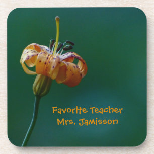 Posavasos Lily amarilla, profesora favorita, floral