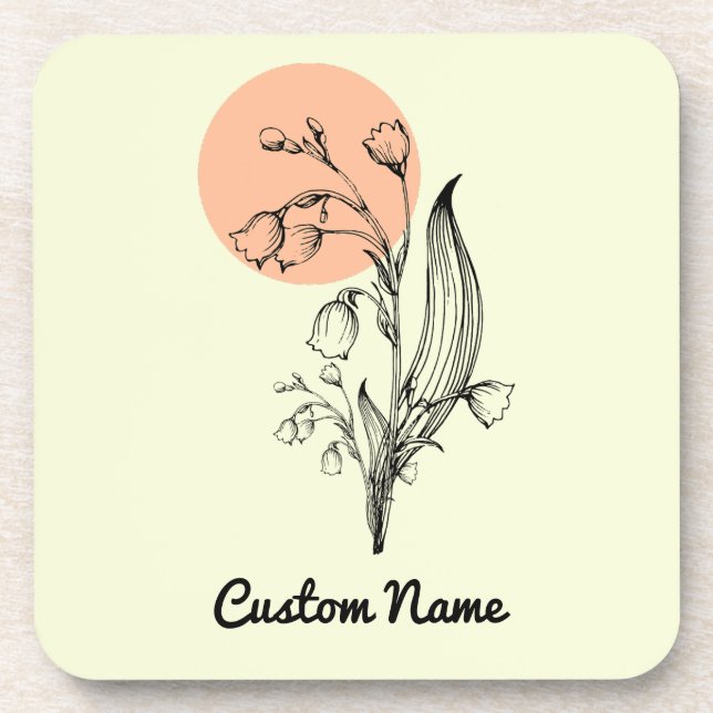 Posavasos Lily de la Flor del Mes de Nacimiento del Valle (Frente)