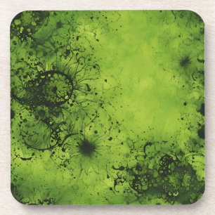 Posavasos Lima Verde Grunge con acentos negros