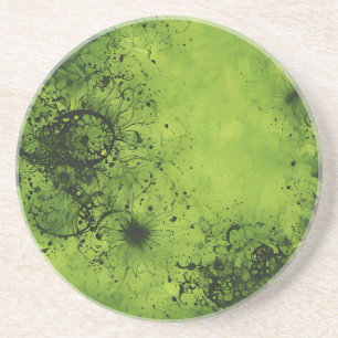 Posavasos Lima Verde Grunge con acentos negros