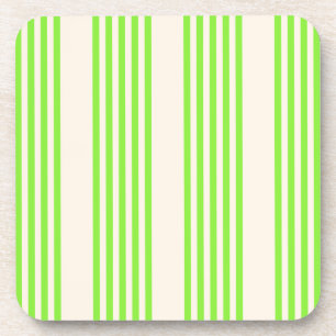 Posavasos Lime green and beige five stripes pattern