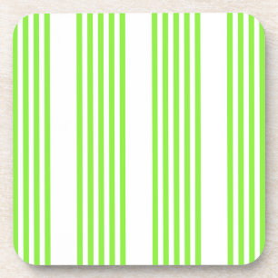 Posavasos Lime green and white five stripes pattern