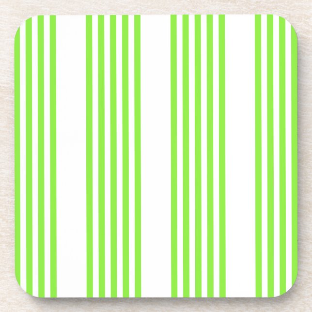 Posavasos Lime green and white five stripes pattern (Frente)