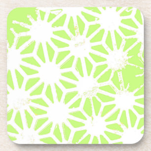 Posavasos Lime green geometric pattern